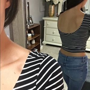 American Eagle Outfitters Tops - Striped boat neck crop top American Eagle Outfitters Tops - Striped boat neck crop top